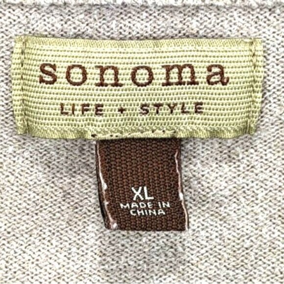 Sonoma X-Large Beige Cotton Pullover V-Neck Sweater 44d - Picture 3 of 7